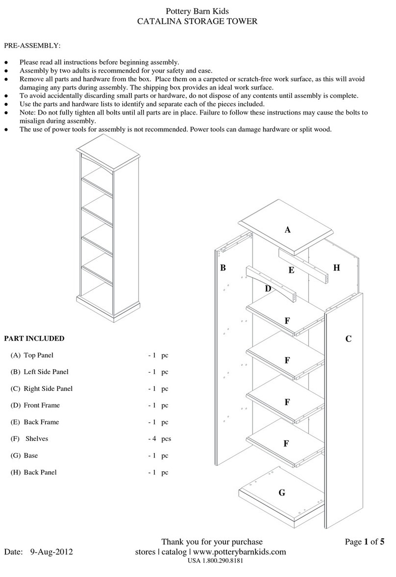 pottery barn kids CATALINA STORAGE TOWER quick start guide