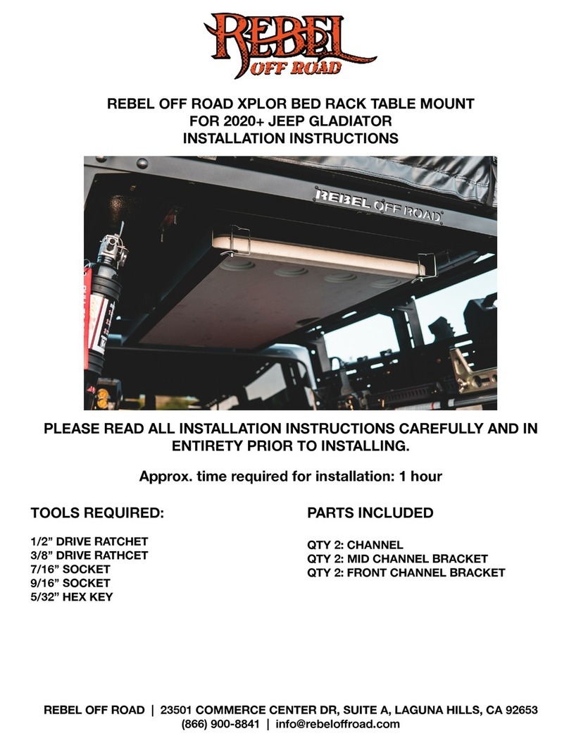 REBEL OFF ROAD XPLOR BED RACK installation instructions