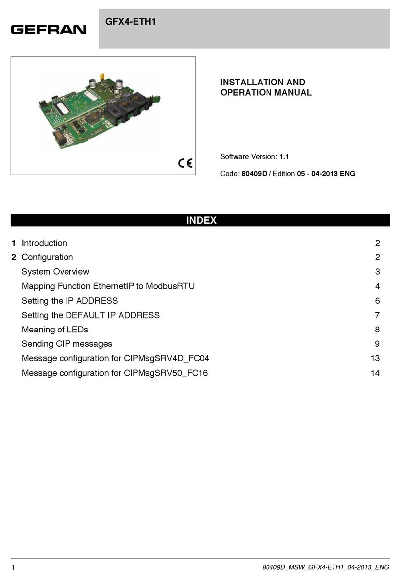 gefran GFX4-ETH1 Installation and operation manual