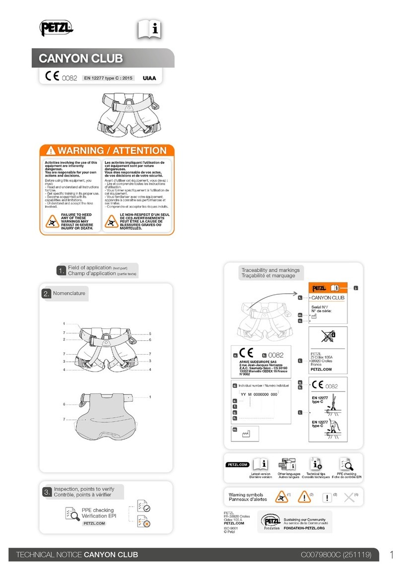 Petzl CANYON CLUB TECHNICAL NOTICE