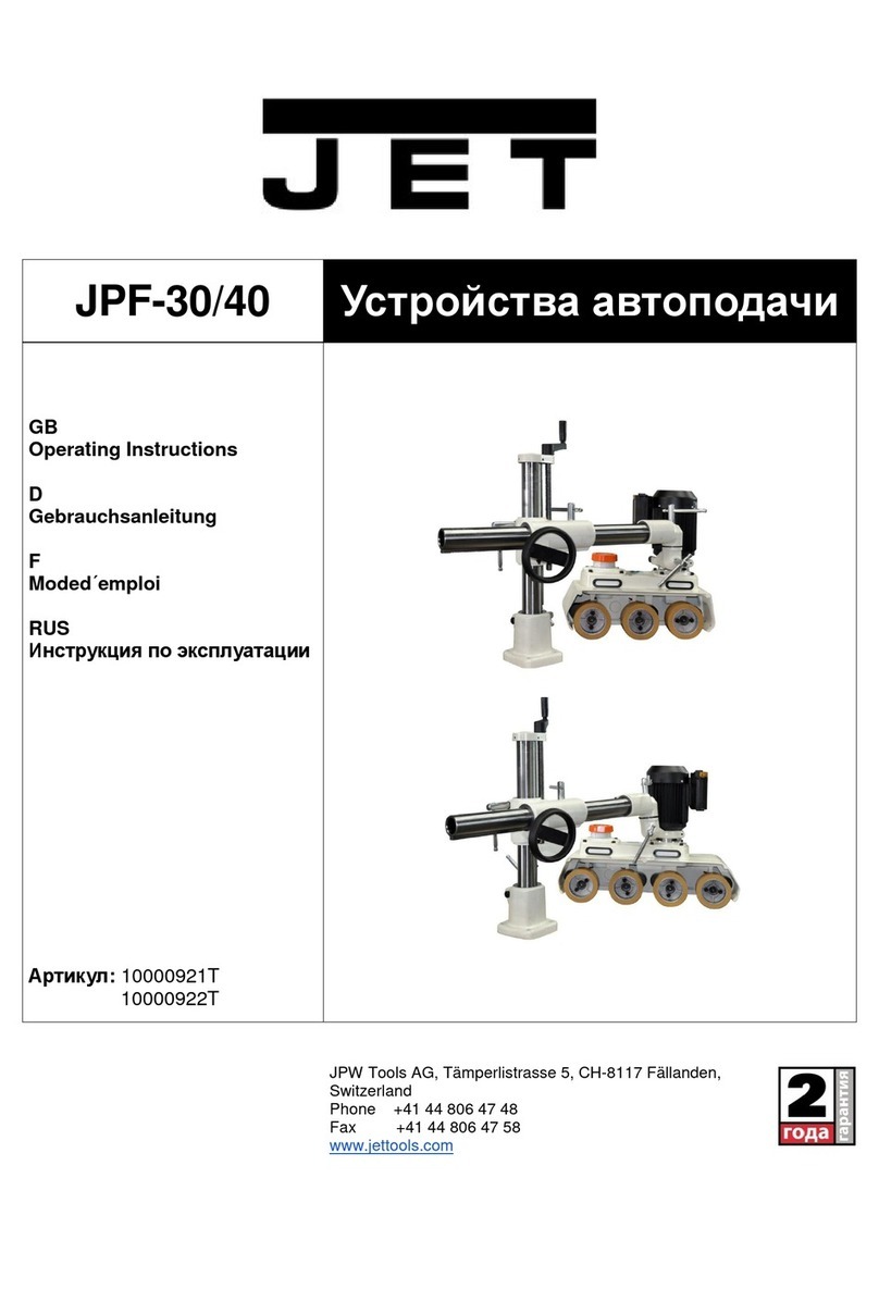 Jet JPF-30 operating instructions