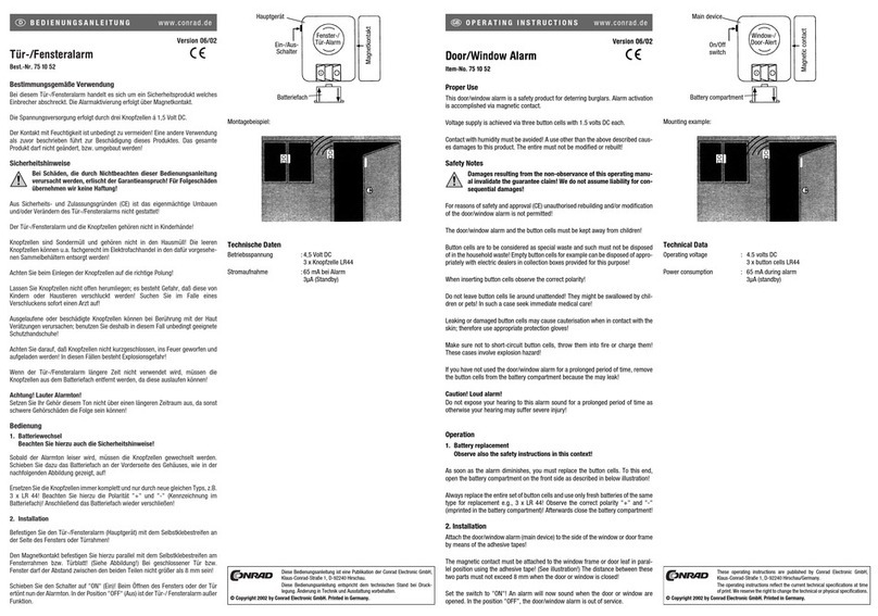 Conrad 75 10 52 operating instructions