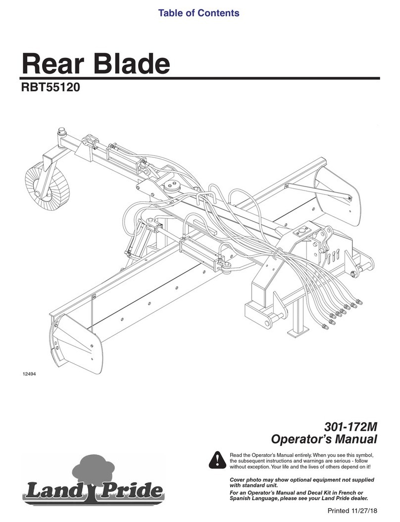 Land Pride REAR BLADES RBT55120 Operator's manual Land Pride REAR BLADES RBT55120 Operator's manual