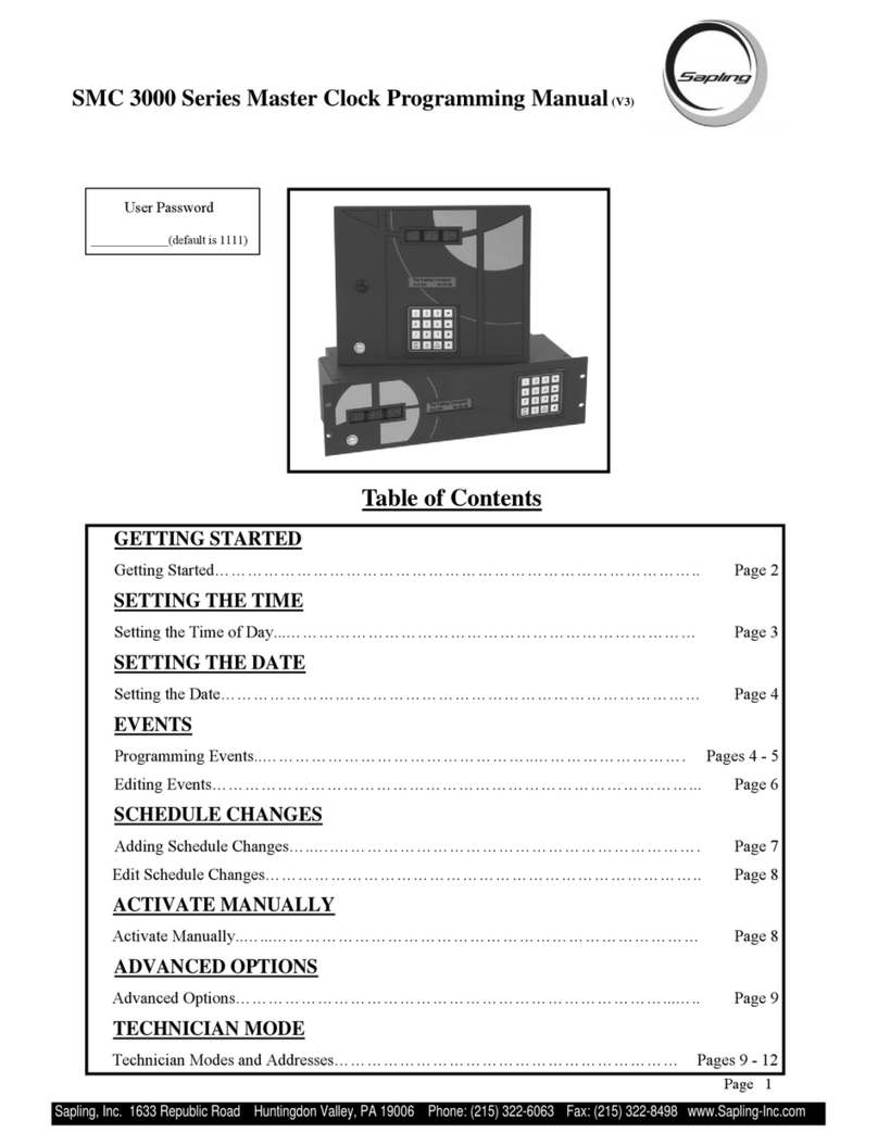 Sapling SMC 3000 Series Owner's manual Sapling SMC 3000 Series Owner's manual