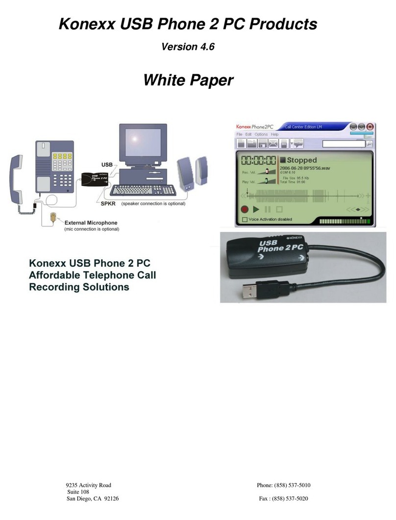 Konexx USB Phone 2 PC manual