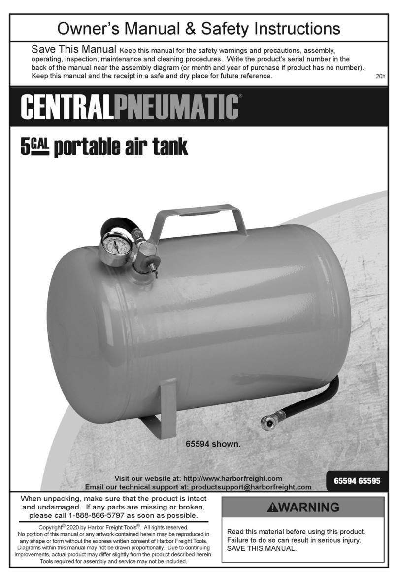 Harbor Freight Tools CENTRAL PNEUMATIC 65594 Owner's manual & safety instructions