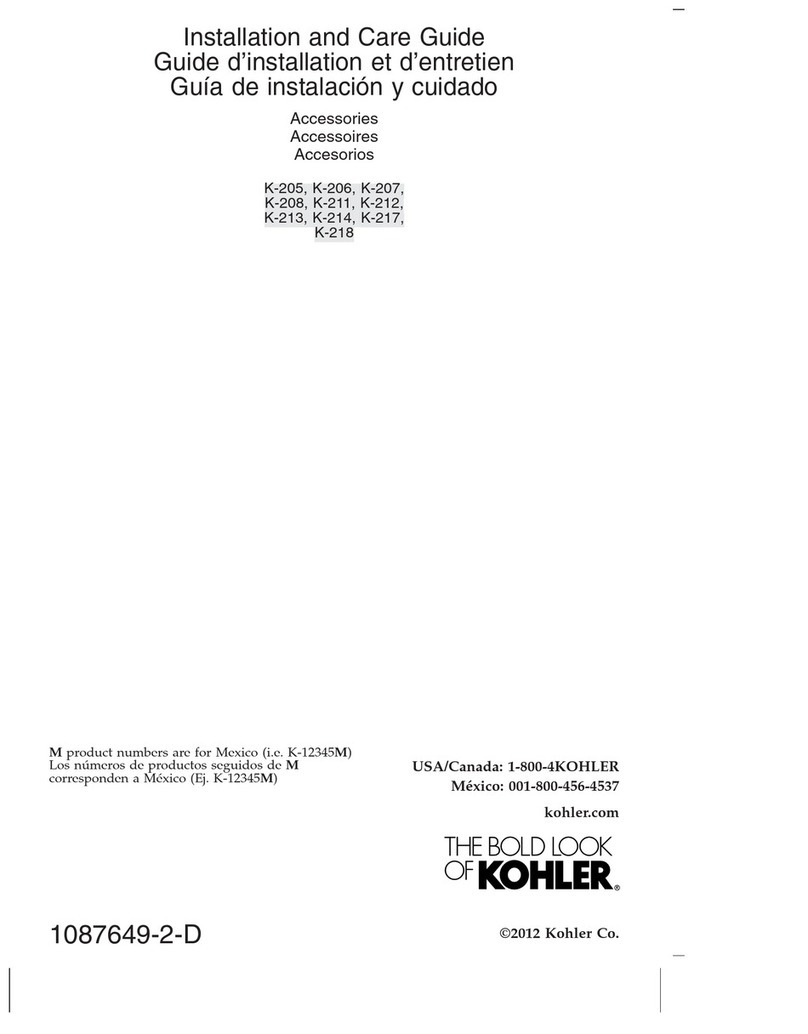 Kohler K-205 Assembly instructions