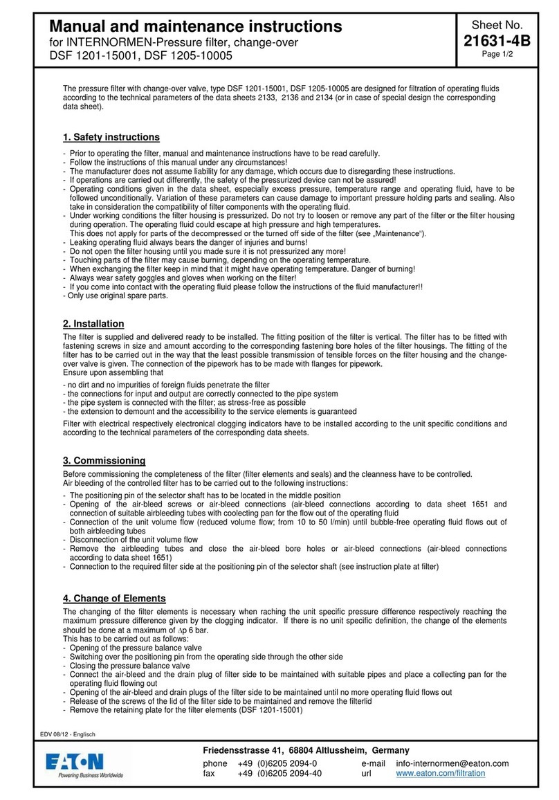 Eaton INTERNORMEN DSF 1201-15001 Manual and maintenance instructions