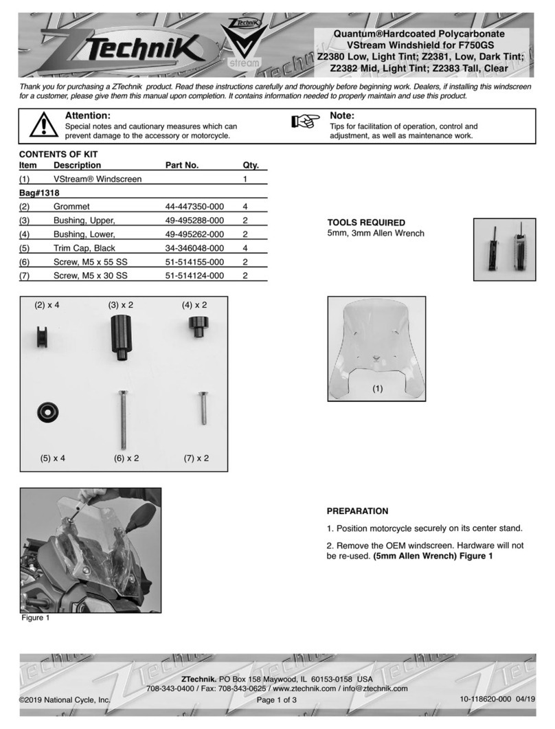 National Cycle ZTechnik VStream User manual National Cycle ZTechnik VStream User manual
