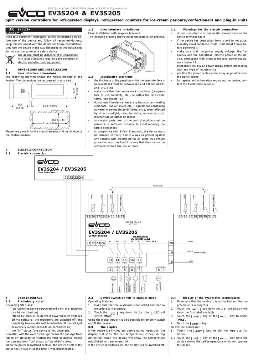 Evco EV3S204 User manual