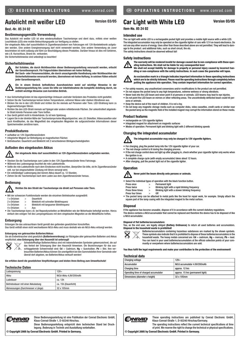 Conrad 85 24 02 operating instructions