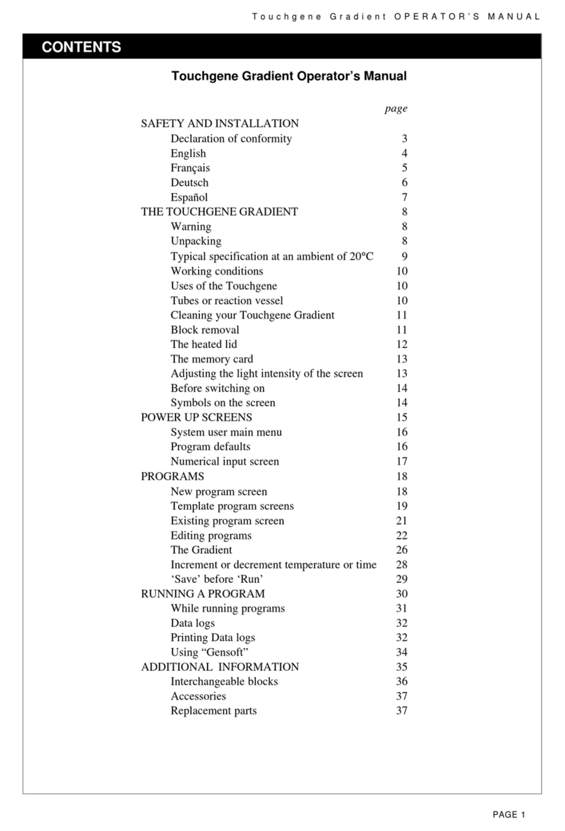 Techne Touchgene Gradient Operator's manual