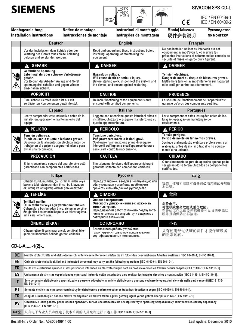 Siemens SIVACON 8PS User manual