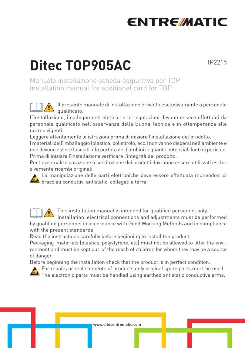 Entrematic Ditec TOP905AC installation manual