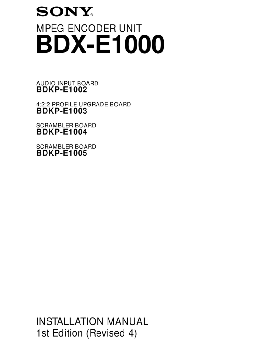 Sony BDX-E1000 installation manual