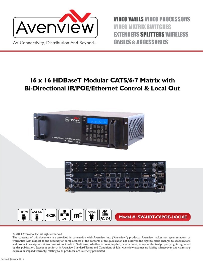 Avenview SW-HBT-C6POE-16X16E manual