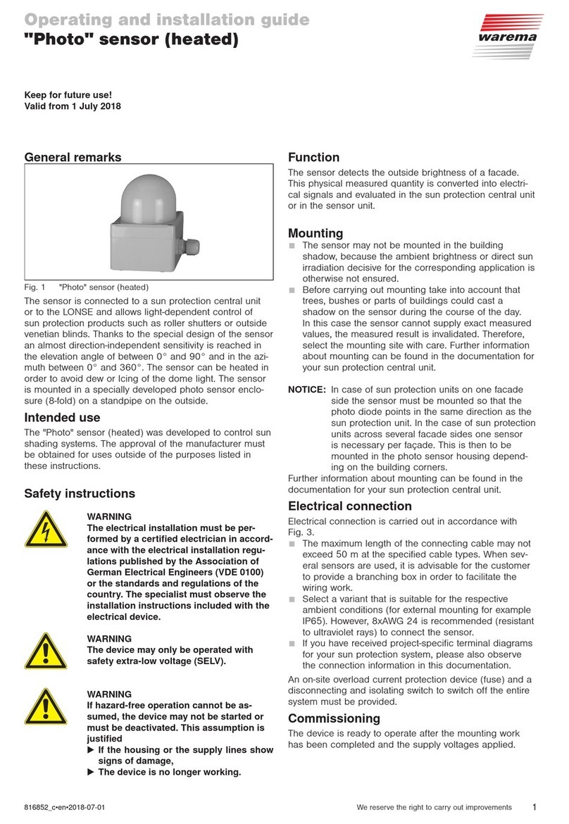 WAREMA Photo 623 067 Operating and installation guide