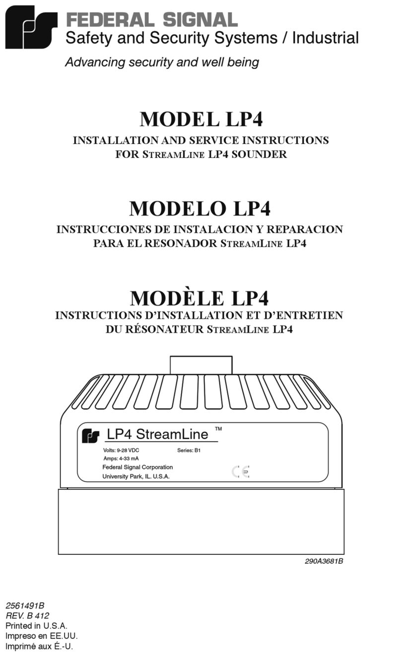 Federal Signal Corporation StreamLine LP4 Installation and service instructions