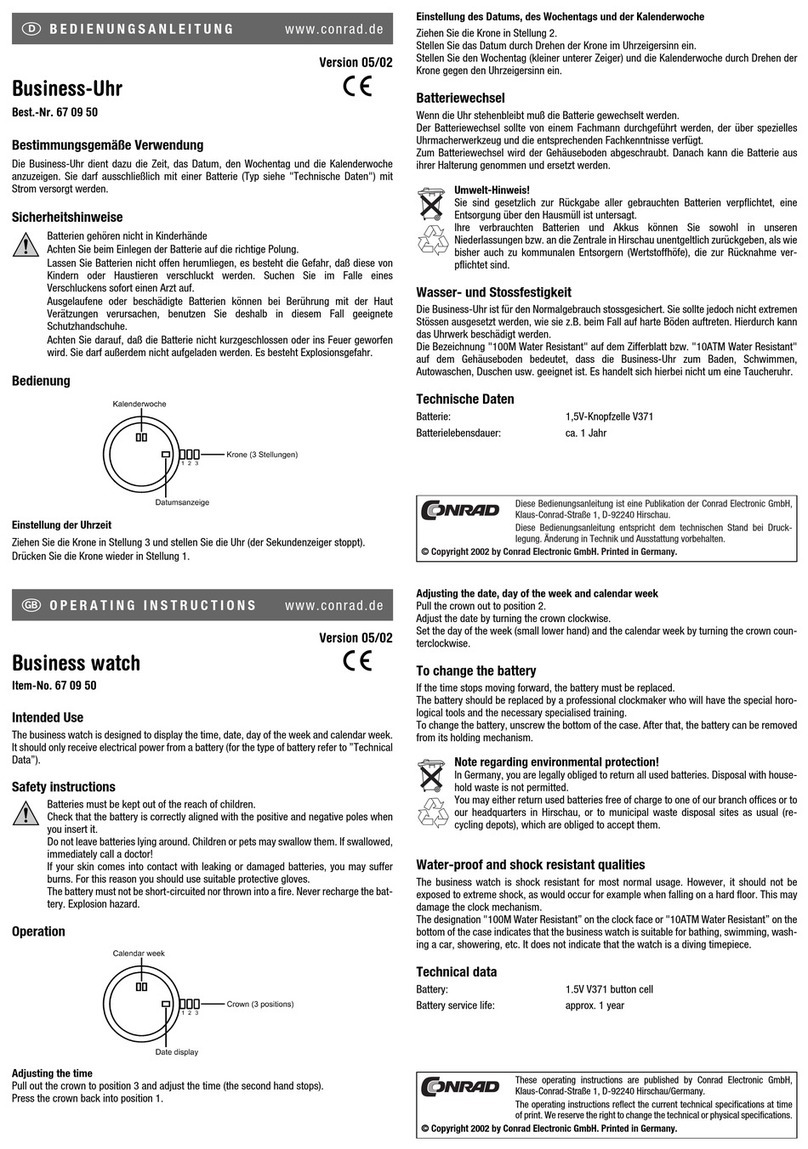 Conrad 67 09 50 operating instructions