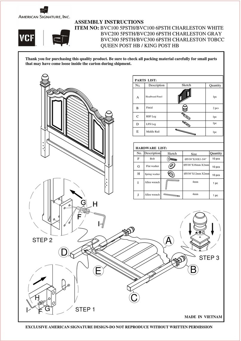 American Signature VCF BVC100 5PSTH Assembly instructions American Signature VCF BVC100 5PSTH Assembly instructions