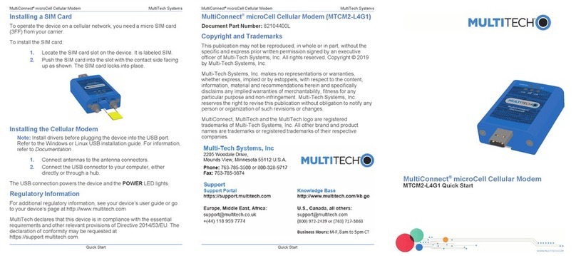Multitech MultiConnect microCell MTCM2-L4G1 User manual