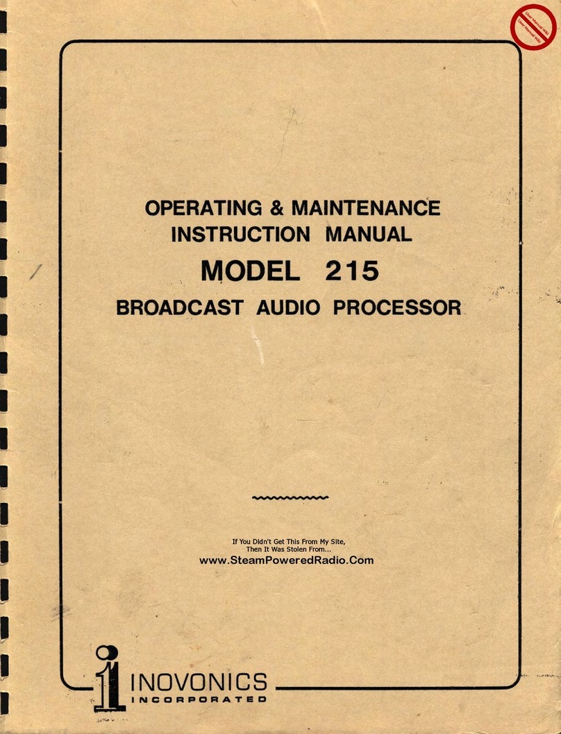 Inovonics 215 Operating & maintenance instruction manual