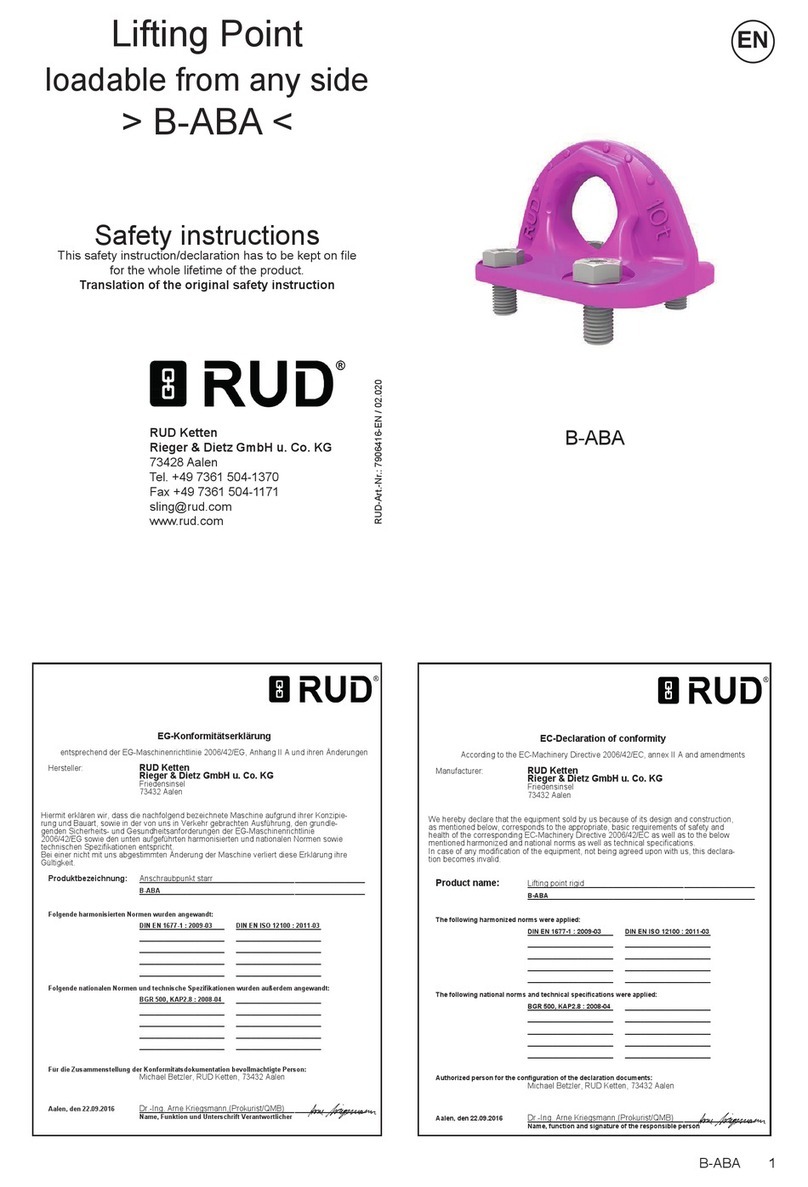 RUD B-ABA Series Safety instructions
