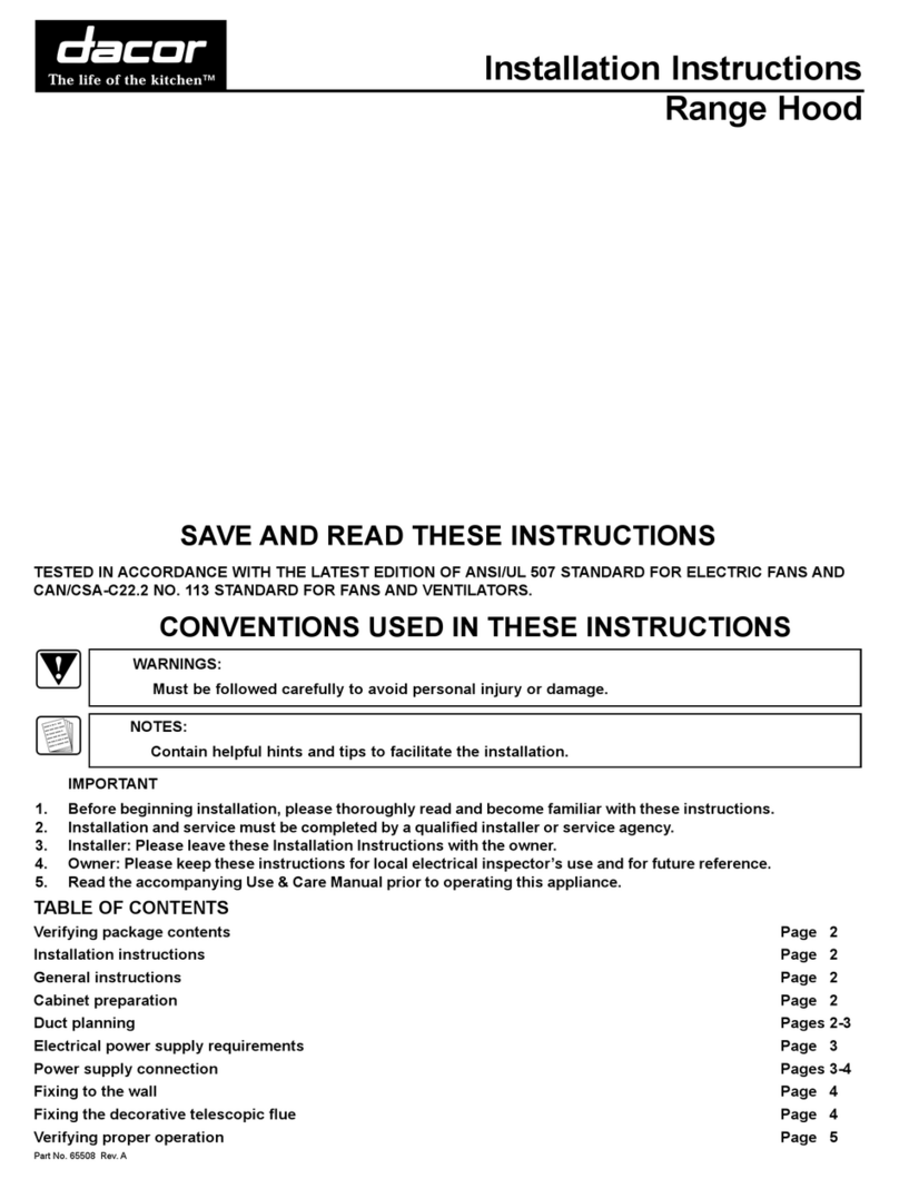Dacor MHTW36 User manual