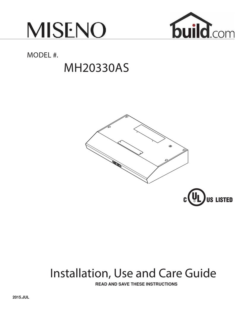 miseno MH20330AS Installation, use and care guide