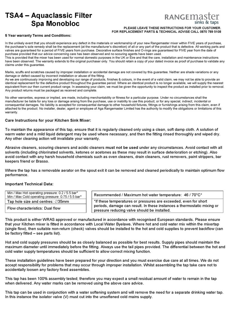 Range Master Aquaclassic TSA4 User manual