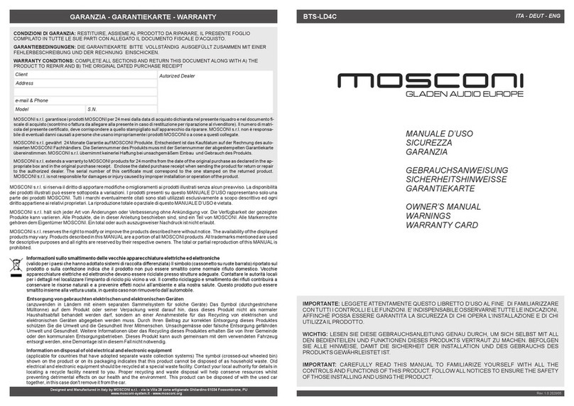 Mosconi BTS-LD4C Owner's manual & warranty Mosconi BTS-LD4C Owner's manual & warranty