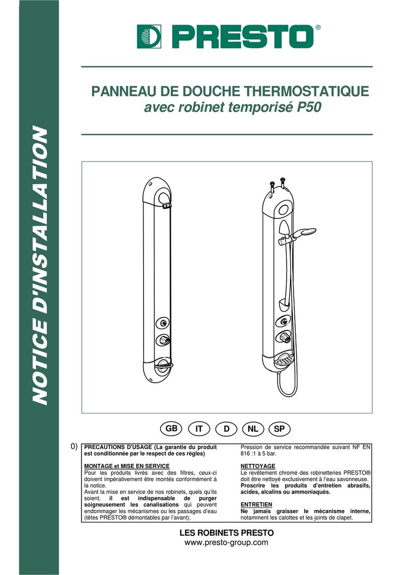 Presto P50 installation instructions Presto P50 installation instructions