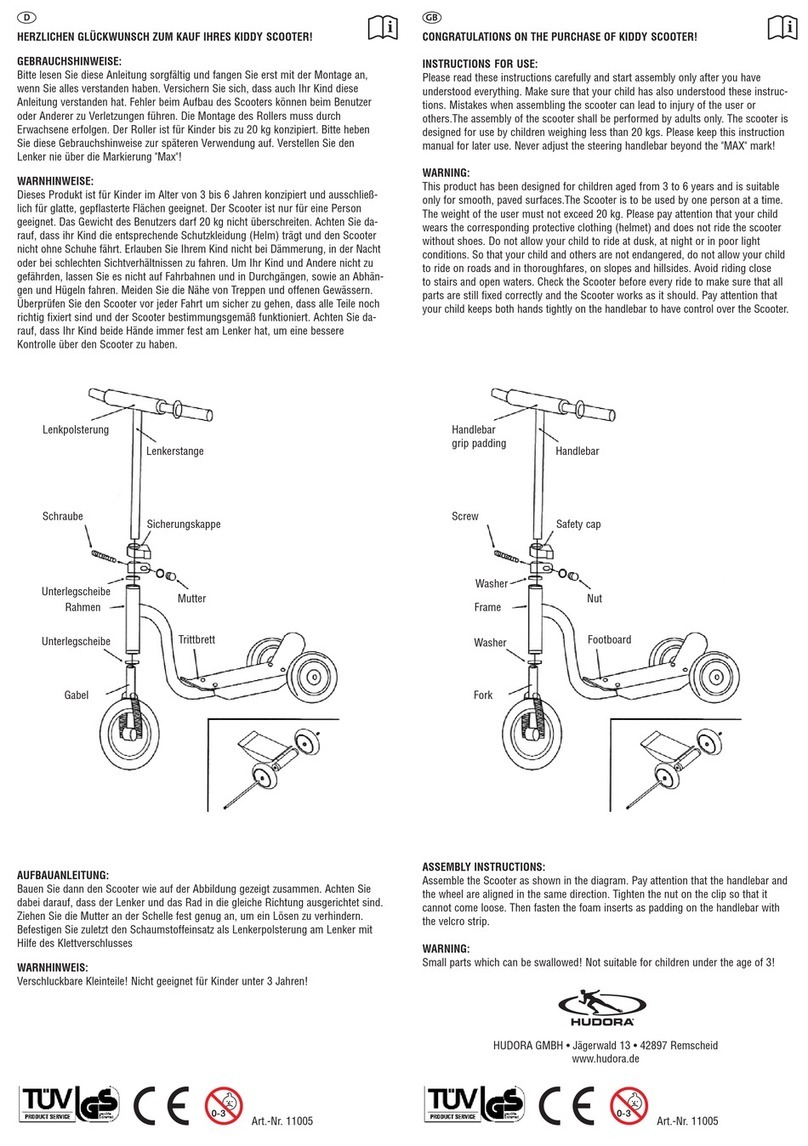 Hudora KIDDY SCOOTER User manual