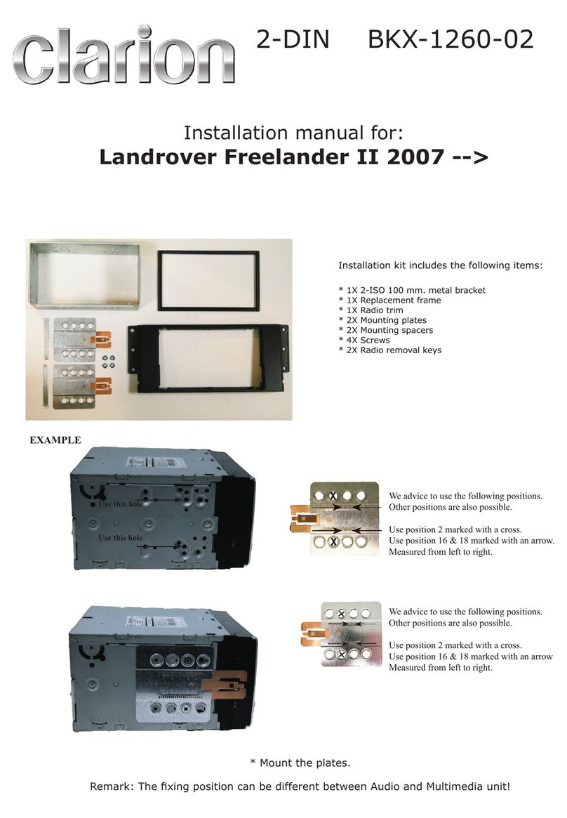 Clarion BKX-1260-02 User manual