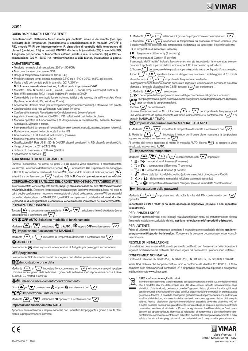 Vimar 2911 User manual