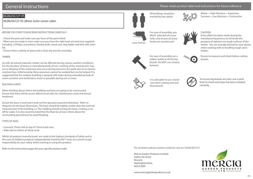 Mercia Garden Products 0628LOG127-V5 Instruction manual Mercia Garden Products 0628LOG127-V5 Instruction manual