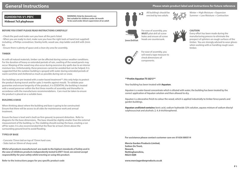 Mercia Garden Products 02HIDE0705-V1-PEFC Instruction manual