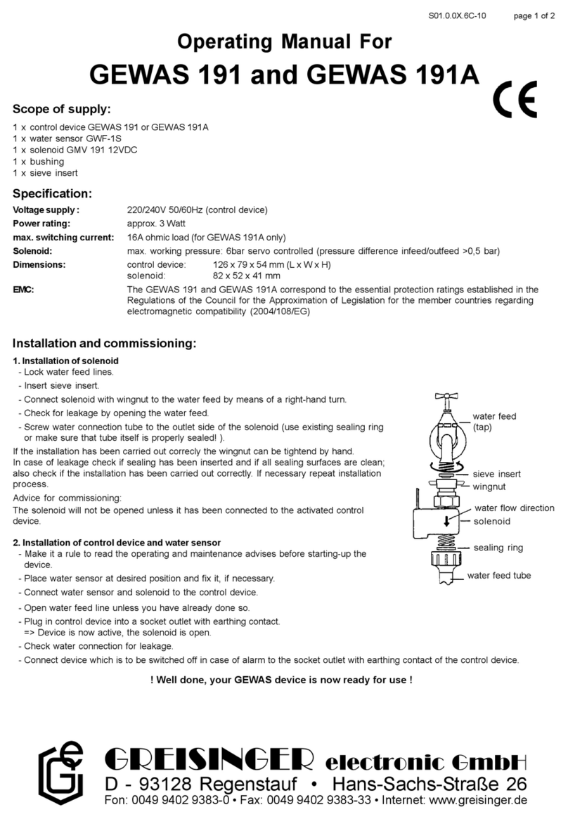 GREISINGER GEWAS 191 operating manual GREISINGER GEWAS 191 operating manual
