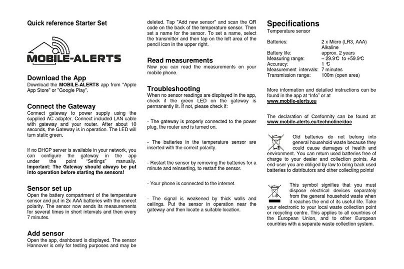 Technoline Mobile Alerts MA10001 User manual