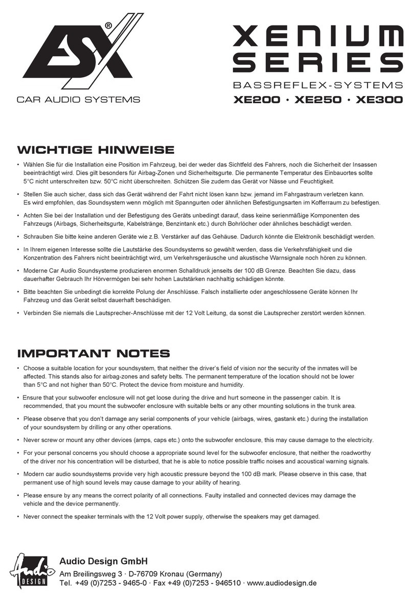 Audiodesign ESX XENIUM Series quick start guide