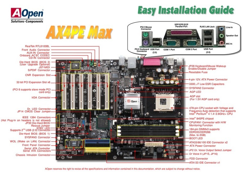 AOpen AX4PE Max Easy installation guide AOpen AX4PE Max Easy installation guide