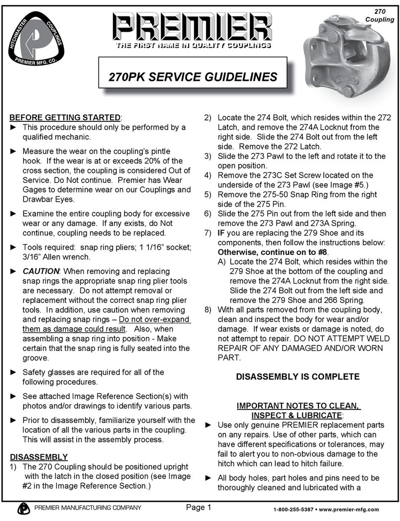 Premier 270PK Service guidelines