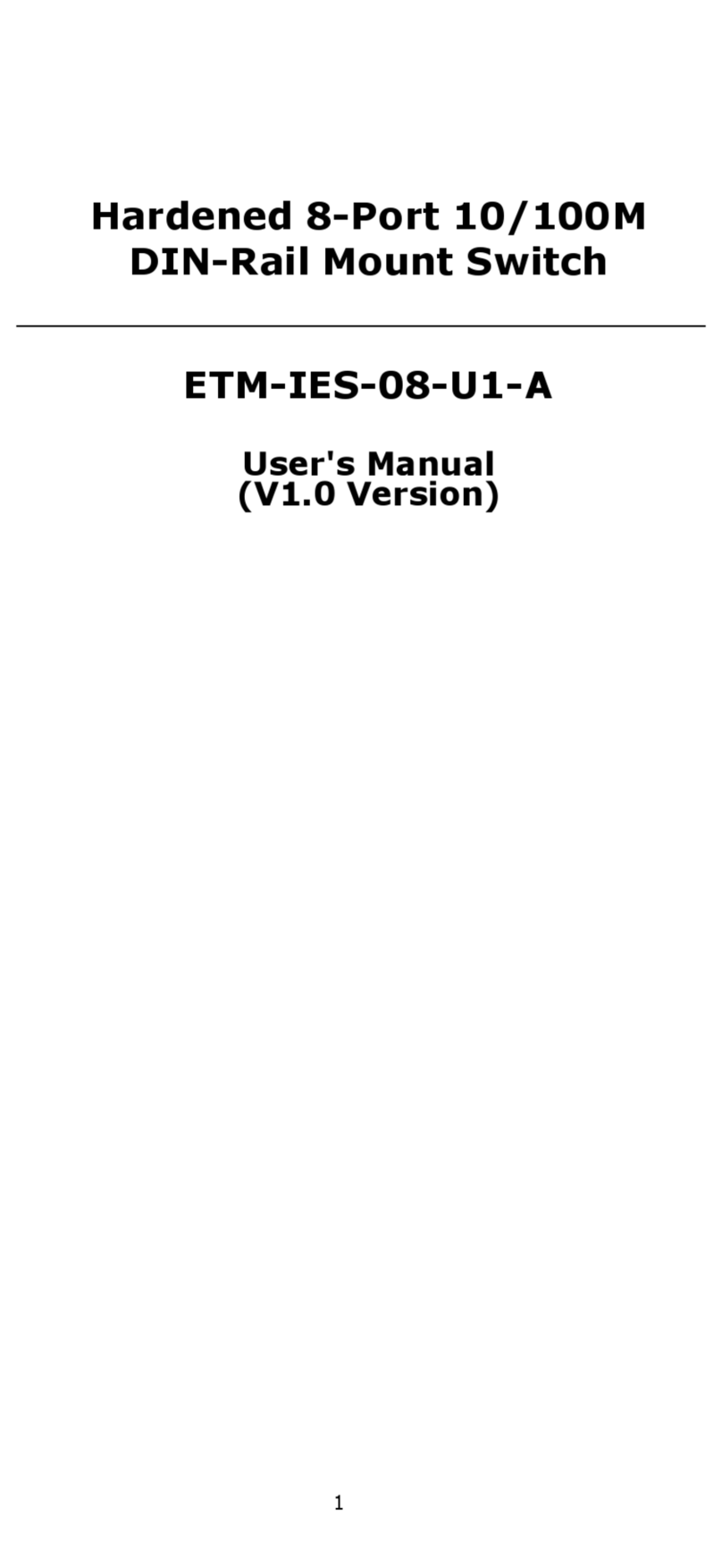 ETM ETM-IES-08-U1-A user manual