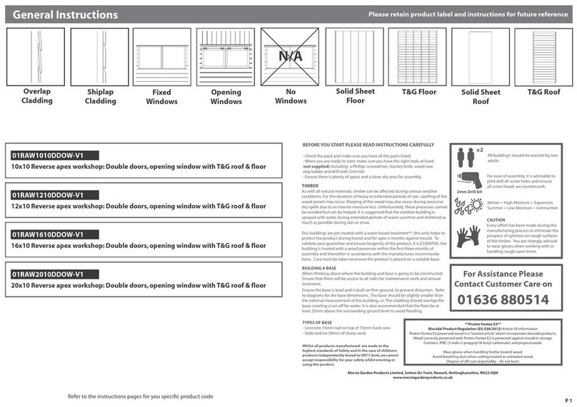 Mercia Garden Products 01RAW1010DDOW-V1 General instructions Mercia Garden Products 01RAW1010DDOW-V1 General instructions