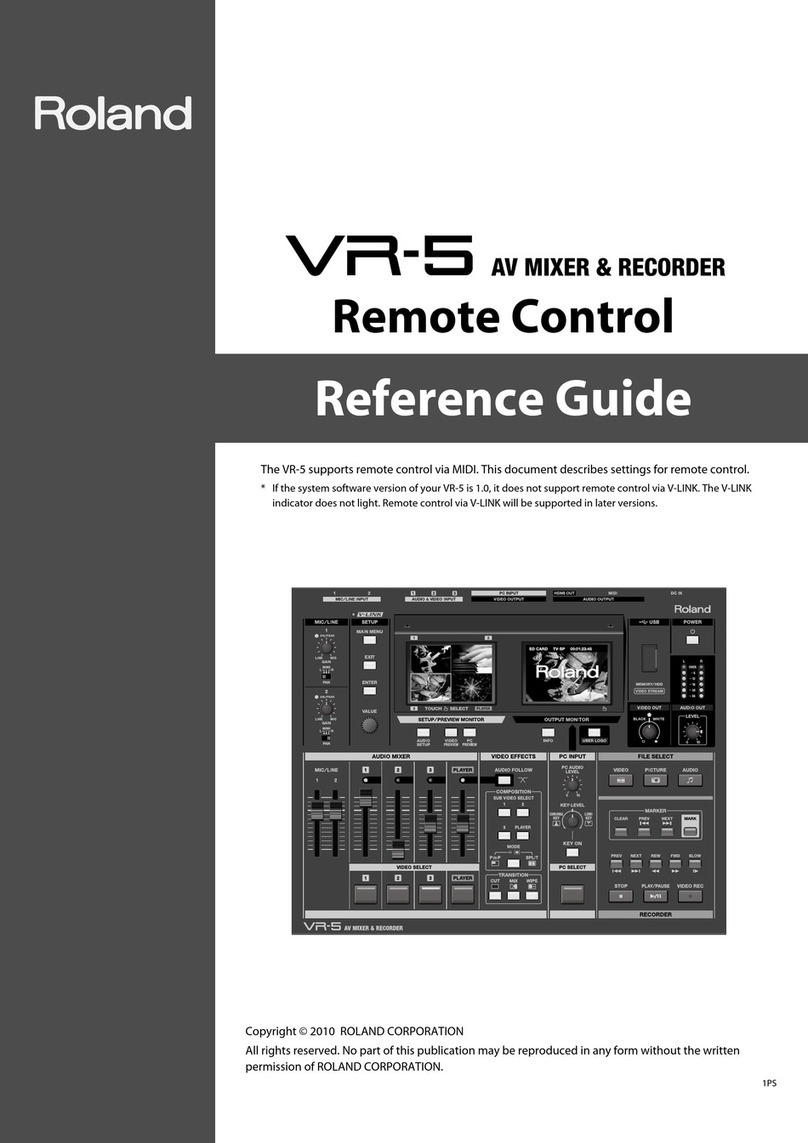Roland VR-5 User manual Roland VR-5 User manual