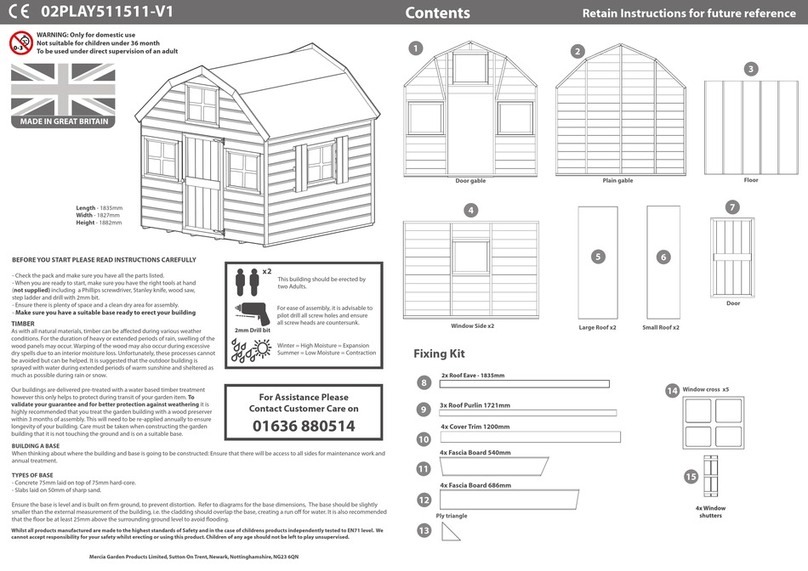 Mercia Garden Products 02PLAY511511-V1 instructions
