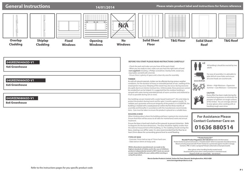Mercia Garden Products 04GREEN0406SD-V1 Instruction manual
