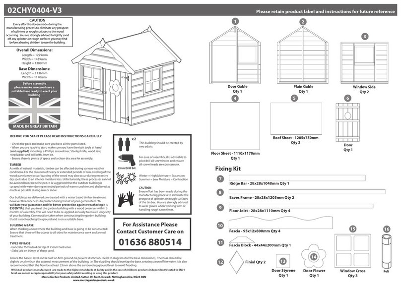 Mercia Garden Products 02CHY0404-V3 User manual