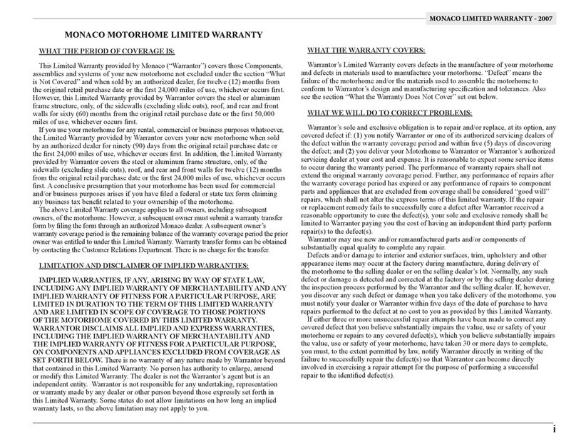 Monaco CAYMAN 2007 User manual