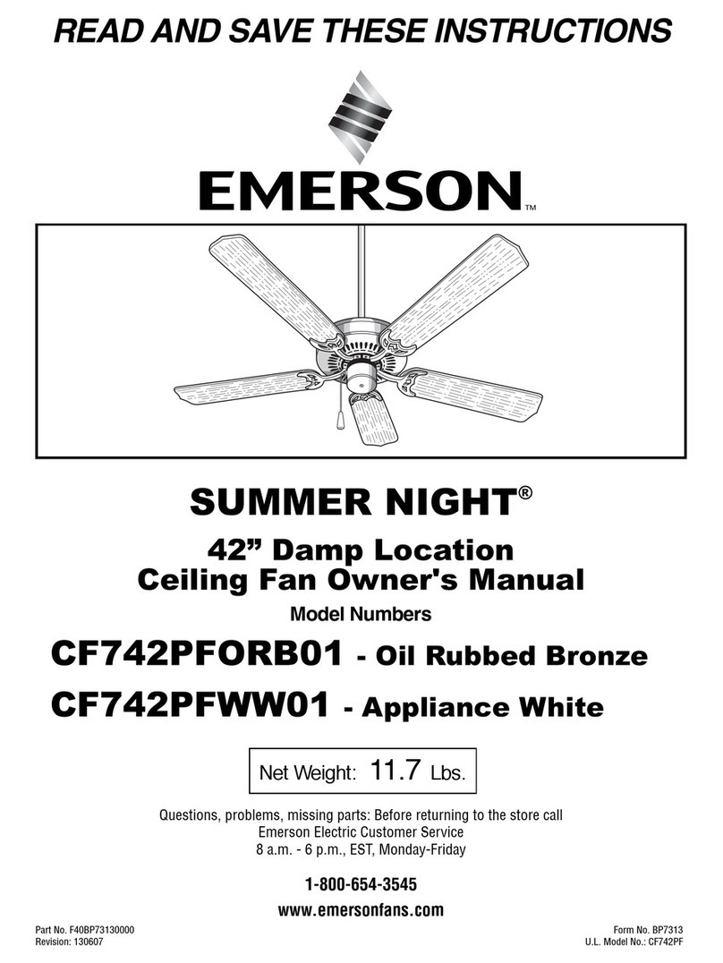 Emerson SUMMER NIGHT CF742PFORB01 owner's manual